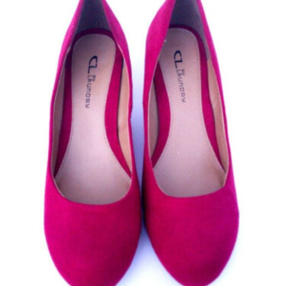 NEW CHINESE LAUNDRY Red Suede Nima Wedge 9 - Picture 2 of 4